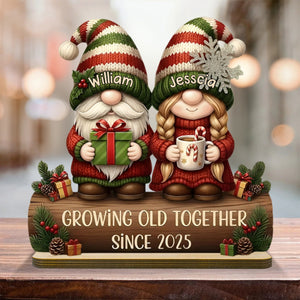 Custom Couple Growing Old Together Plaque, Christmas Decor