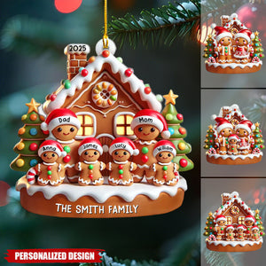 Sweet Cookie Man Family 3D Effect-Personalized Acrylic Ornament
