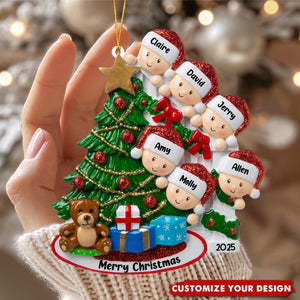 Happy Family Christmas Tree Name Customized Home Ornament Gift