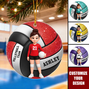 Volleyball Girl 3D Effect - Personalized Acrylic Ornament