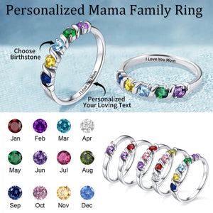 Personalized Multiple Birthstones Ring - Grandma Mom Family Ring