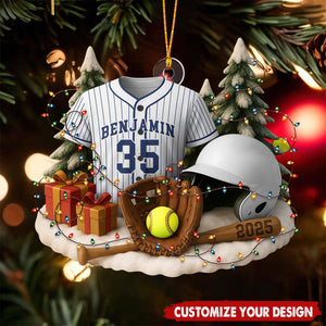 Personalized Softball/Baseball Ornament Custom Jersey, Team Keepsake