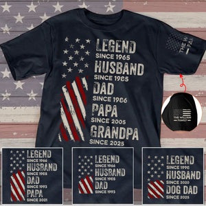Personalized 4th of July Shirt, Legend, Husband, Dad And Grandpa With Family Name