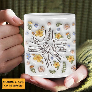 You Hold Our Hands, Also Our Hearts - Family Personalized Custom 3D Mug