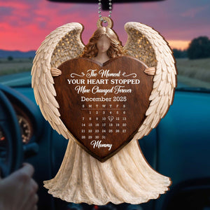 The Moment Your Heart Stopped - Personalized Angel Ornament With Calendar