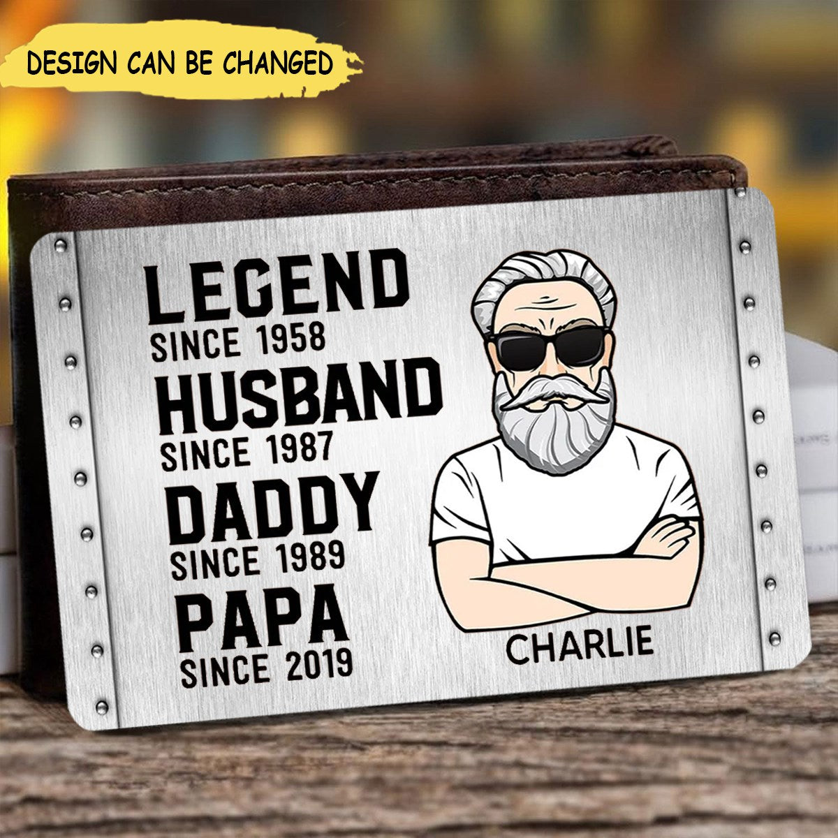The Legend Grandpa Old Man Gift For Grandpa Personalized Metal Card