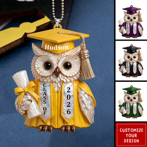Class Of Personalized Graduation Owl, Car Hanging Ornament, Gift For Students