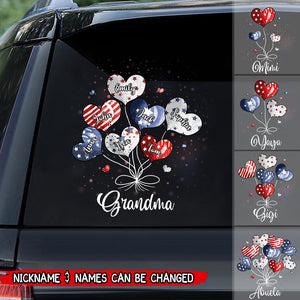 Sweet Heart Grandma Auntie Mom Kids American Flag Pattern - Personalized Sticker