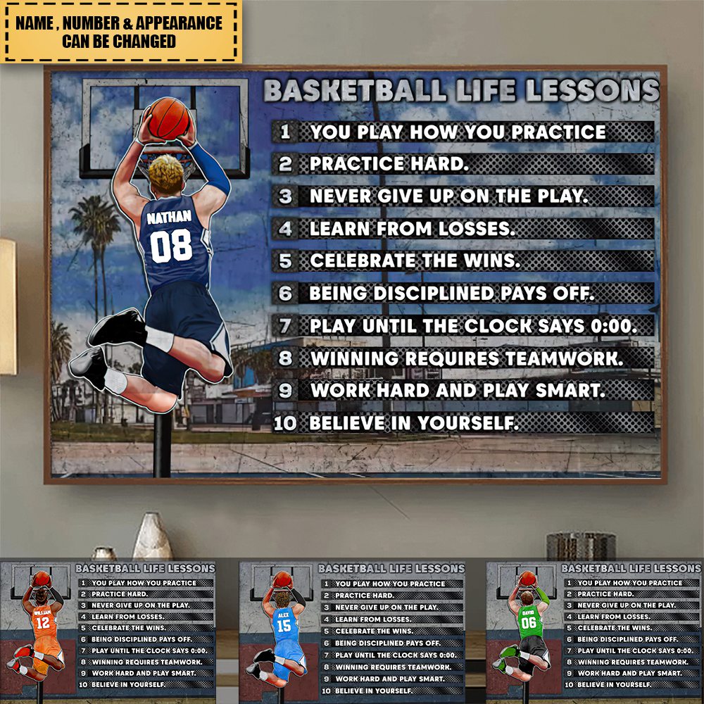 Custom Personalized Basketball Poster, Gift For Basketball Lover