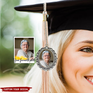 Personalized Photo Graduation Cap Charm, Memorial Photo Charm