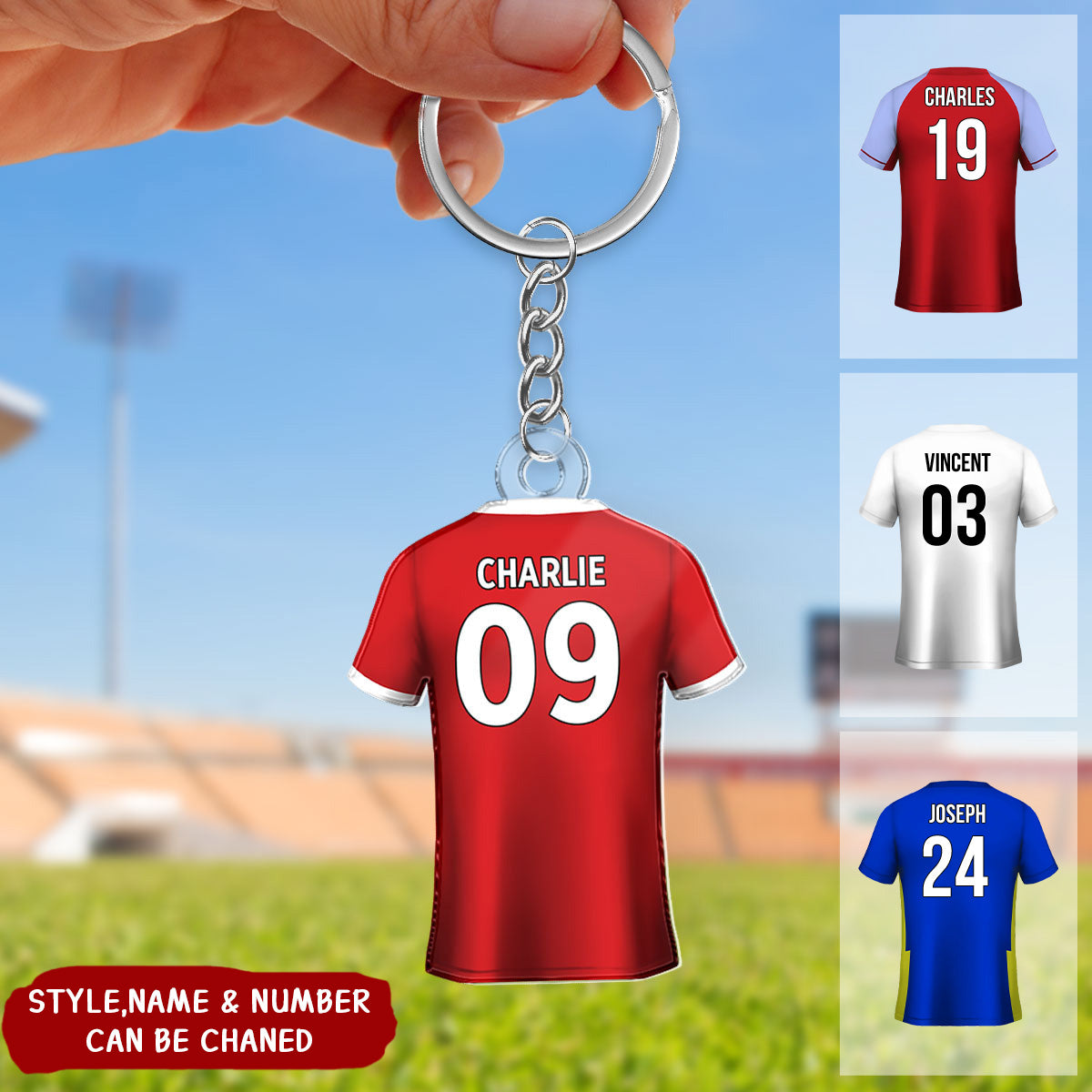 Soccer Shirt Any Name, Any Number, Any Team Personalized Acrylic Keychain