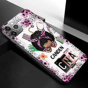 Messy Bun Nurse, CNA, CMA, Doctor - Nurse Life Scrubs Nurse Day Personalized Phone case