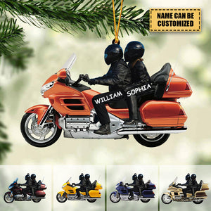 Personalized Biker Couple Motorcycle Ornament, Christmas Gift For Couple