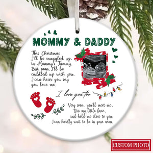 Personalized Gift For Future Daddy & Mommy I Love You Too - Personalized Ceramic Ornament