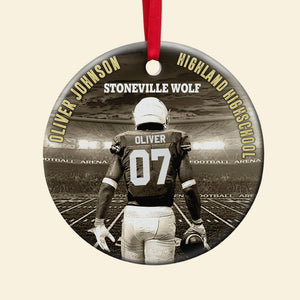 Football Player Ornament - Personalized Ceramic Ornament