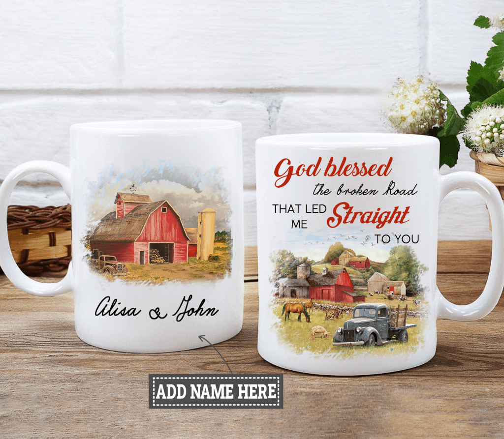 Personalized Countryside God Blessed Coffee Mug