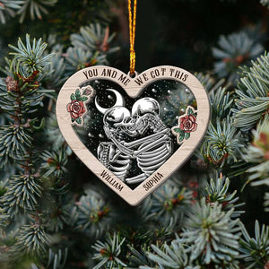 You And Me We Got This - Personalized Christmas Skull Layers Mix Ornament