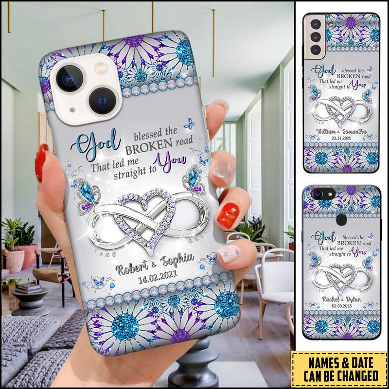 God blessed the broken road that led me straight to You Personalized Glass Phonecase