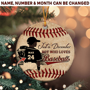Just A Boy Who Loves Baseball Ornament, In Their Soul - Personalized Acrylic Ornament