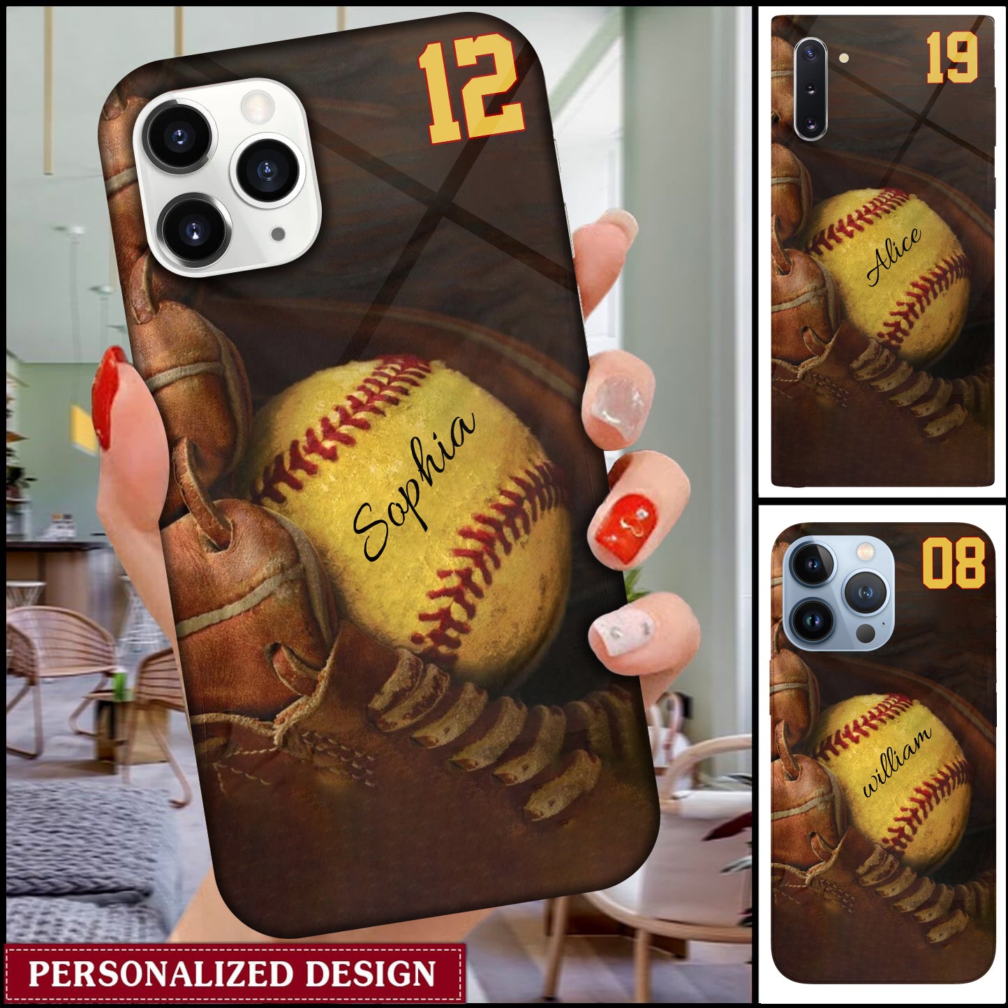 Personalized Name And Number Softball Phone Case - Gift For Softball Lovers Gifts