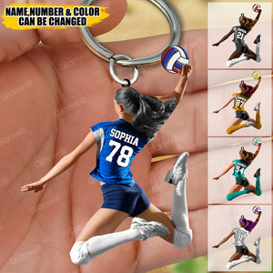 Personalized Volleyball Acrylic Keychain, Gift For Volleyball Players