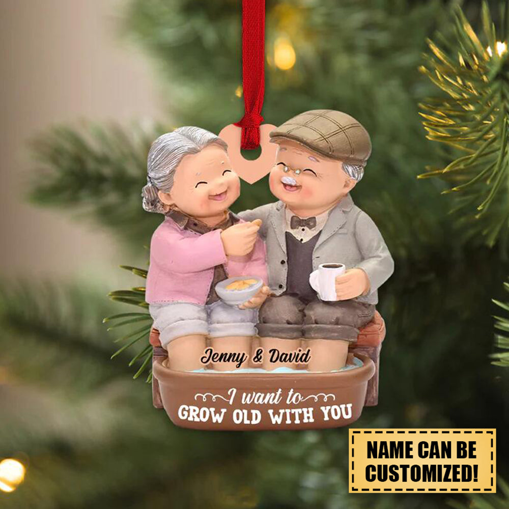 I Want To Grow Old With You Funny Personalized Old Couple Ornament