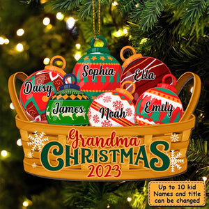Gift For Grandma Christmas Basket Personalized Ornament