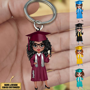 Personalized Graduation Girl Keychain - Graduation Gift