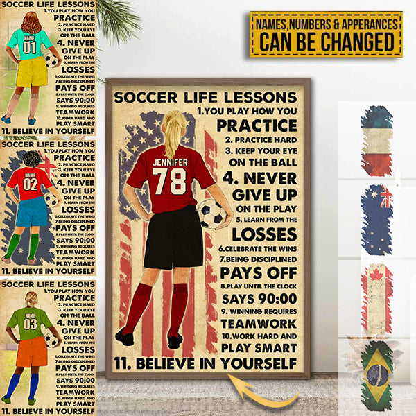Custom Personalized Soccer Poster,Vintage Style