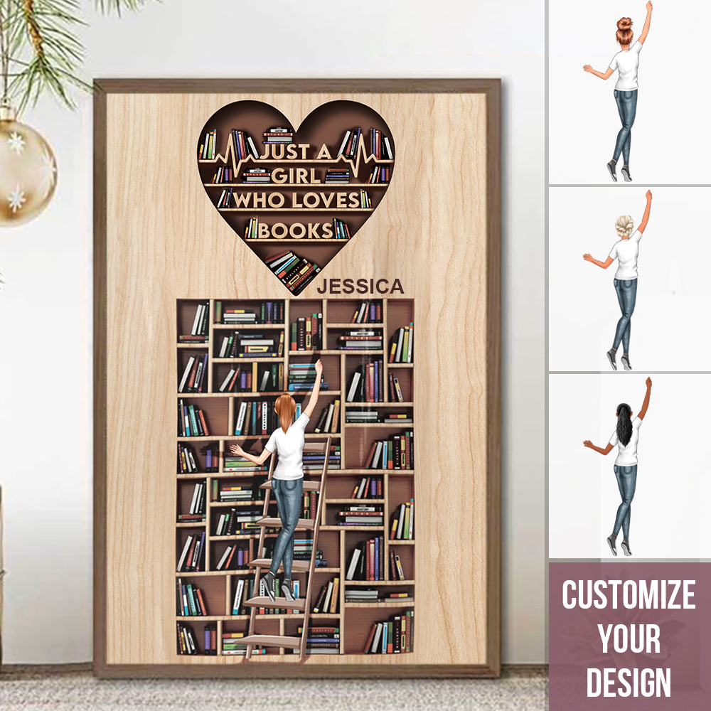 Just A Girl Who Loves Books - Personalized Poster,Birthday Gift For Book Lover