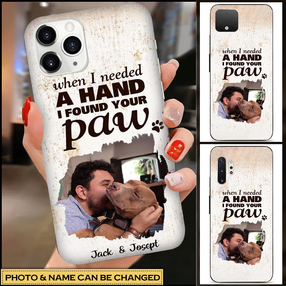 Upload Your Image I Found Your Paw Personalized Glass Phone Case