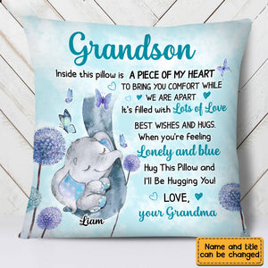 Personalized Grandson,Granddaughter Elephant Pillowcase