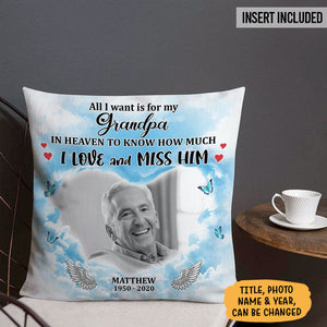 All I Want Is Mom And Dad Memorial, Custom Photo Pillowcase, Custom Gift for Parents