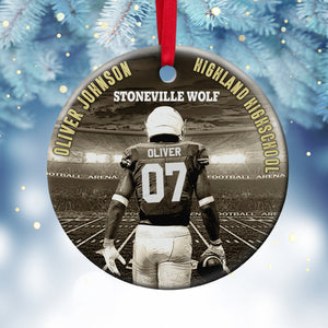 Football Player Ornament - Personalized Ceramic Ornament
