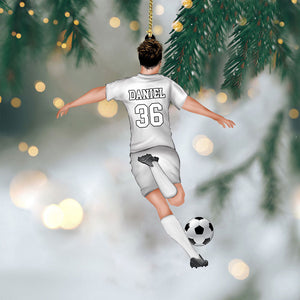 Personalized Soccer Player Christmas Acrylic Ornament