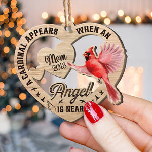 Cardinals Appear When Angels Are Near - Personalized Wooden Ornament