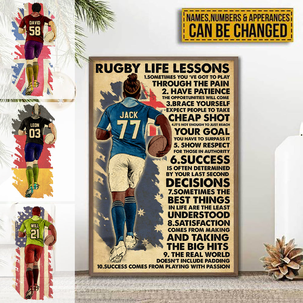 Custom Personalized Rugby Poster - Gift For Rugby Lover