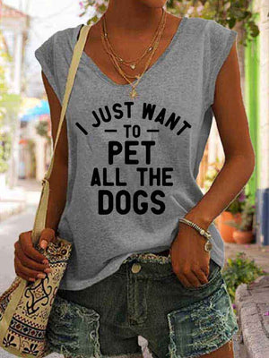 Women's I Just Want To Pet All The Dogs Tank Top