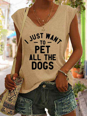 Women's I Just Want To Pet All The Dogs Tank Top