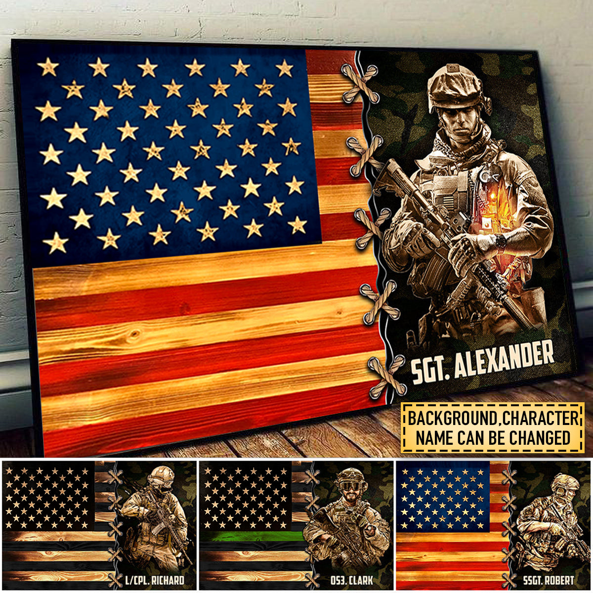 Custom Gift For Military Veteran Soldier American Military Poster