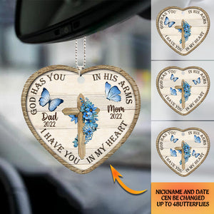 Memorial Custom Ornament God Has You In His Arm I Have You In My Heart Personalized Gift