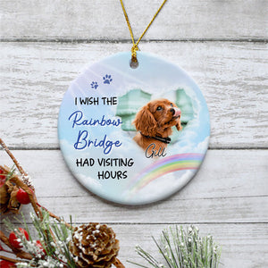 Rainbow Bridge, Personalized Christmas Ornaments, Custom Photo Memorial Gift (Porcelain)