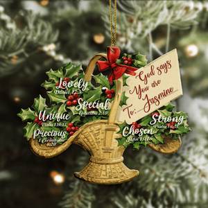 Vintage Christmas Poinsettia Flower God Says You Are Personalized Acrylic Ornament