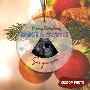 Personalized Gift Of Future Daddy & Mommy See You Soon Ornament