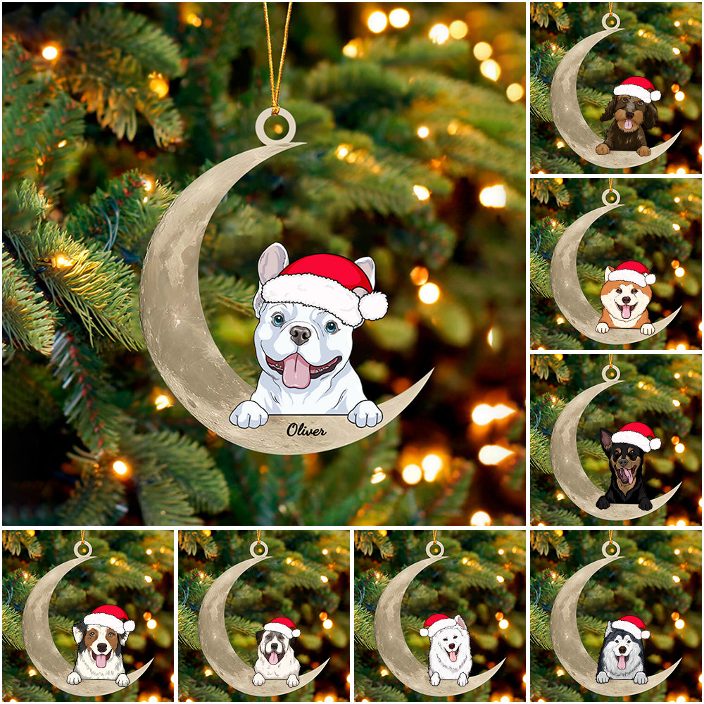 Christmas Decorations Dog Moon - Personalized Acrylic Ornament