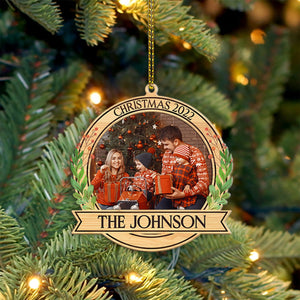 Personalized Name And Text, Custom Photo, Personalized Family Chirstmas Wooden Ornament