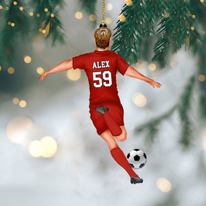 Personalized Soccer Player Christmas Acrylic Ornament