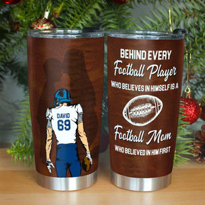 American Football A Football Mom Who Believed In Him First, Personalized Tumbler