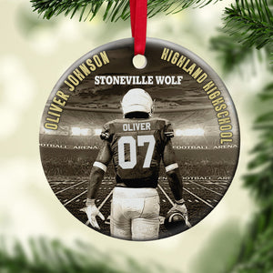 Football Player Ornament - Personalized Ceramic Ornament