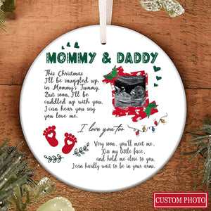 Personalized Gift For Future Daddy & Mommy I Love You Too - Personalized Ceramic Ornament